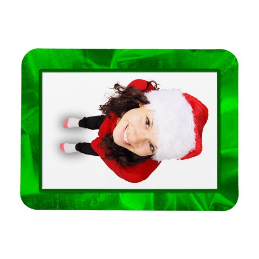 写真フレームグリーン金属くしゃくしゃくしゃにしたファブリック写真 マグネット (横)