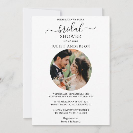 写真フレーム写真の最人気があるブライダルシャワー 招待状 (正面)