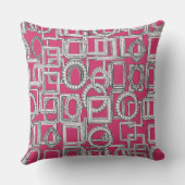 写真フレーム豊かな明るい赤紫色ピンク クッション (裏面)