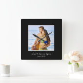 写真フレーム、カスタム写真 – パーソナライズされた スクエア壁時計 (ホーム)