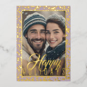 写真フレーム 星 ハッピーホリデー 箔シーズンカード (正面)