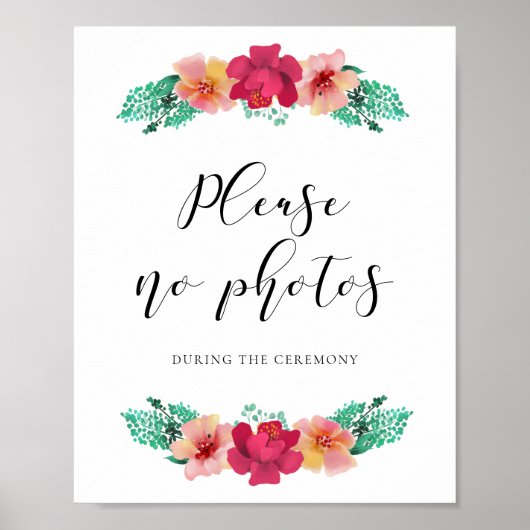 写真フローラデザイン結婚のサイン ポスター (正面)