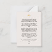 写真フローラリース葬儀記念祈りの言葉 ノートカード (裏面)