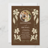 写真フローラヴィンテージ結婚アールヌーボー 招待状 (正面)