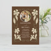 写真フローラヴィンテージ結婚アールヌーボー 招待状 (スタンド正面)