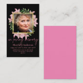 写真フローラ祈りの言葉カード記念お祝いLif 名刺 (正面/裏面)