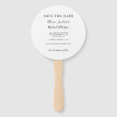 写真フローラ素朴なシックな結婚式の日付を保存 ハンドファン (裏面)