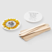 写真フローラ素朴なシックな結婚式の日付を保存 ハンドファン (組立なし)