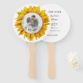 写真フローラ素朴なシックな結婚式の日付を保存 ハンドファン (正面&裏面)