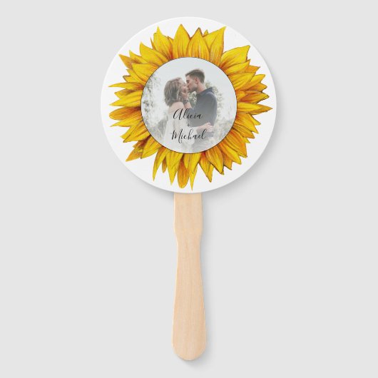 写真フローラ素朴なシックな結婚式の日付を保存 ハンドファン (正面)