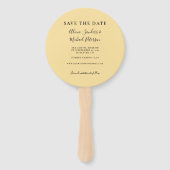 写真フローラ素朴なシックな結婚式の日付を保存 ハンドファン (裏面)