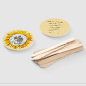 写真フローラ素朴なシックな結婚式の日付を保存 ハンドファン (組立なし)