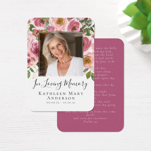 写真フローラ葬儀記念祈りの言葉カード (デスク)