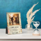 写真フローラ金ゴールド引用文記念碑 フォトプラーク (側面)