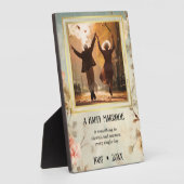 写真フローラ金ゴールド引用文記念碑 フォトプラーク (側面)