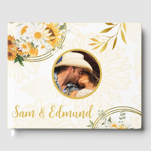 写真フローラ – ひまわり&デイジーGuest Book ゲストブック (正面)