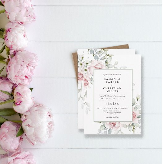 写真フローラ |水彩結婚式招待状 招待状