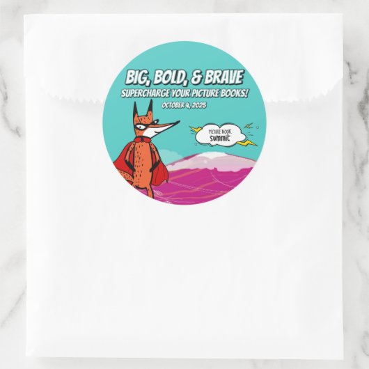 写真ブックサミット2025ケープのキツネ付きシール ラウンドシール (バッグ)