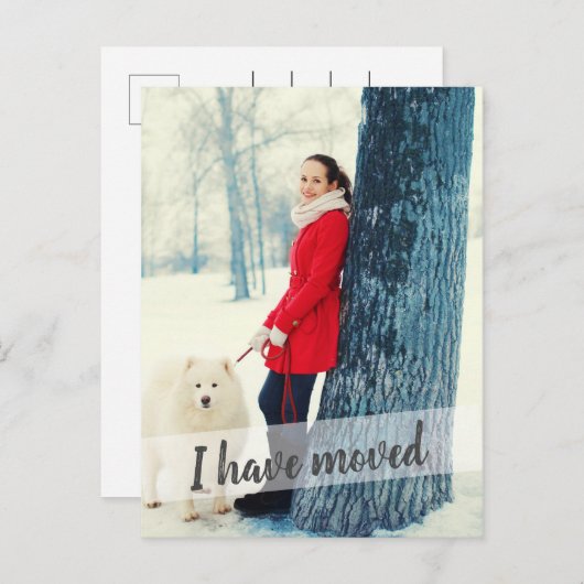 写真ブラシスクリプトオーバーレイを移動 案内ポストカード (正面/裏面)