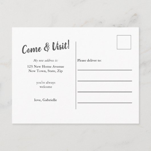 写真ブラシスクリプトオーバーレイを移動 案内ポストカード (裏面)