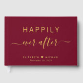 写真ブルゴーニュの後で幸せ結婚に ゲストブック (正面)