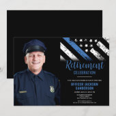 写真ブルーライン法執行警察の退職 招待状 (正面/裏面)