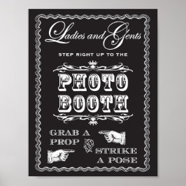 写真ブースがポーズのサインを出す ポスター