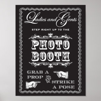 写真ブースがポーズのサインを出す ポスター