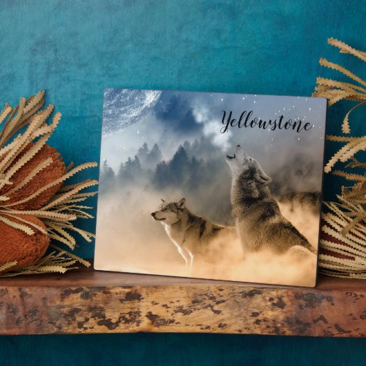 写真プラーク – イエローストーン狼 フォトプラーク (側面)