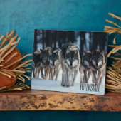 写真プラーク – イエローストーン狼 フォトプラーク (側面)