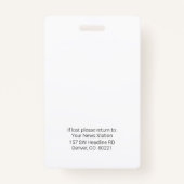 写真プレスのパスIDバッジ バッジ (裏面)