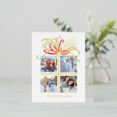 写真プレゼント金ゴールド 箔シーズンポストカード (立ち正面)