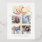 写真プレゼント金ゴールド 箔シーズンポストカード (正面)