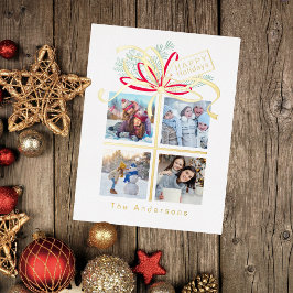 写真プレゼント金ゴールド 箔シーズンポストカード