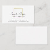 写真プレーンエレガント金ゴールドルックフォトグラファー 名刺 (正面/裏面)