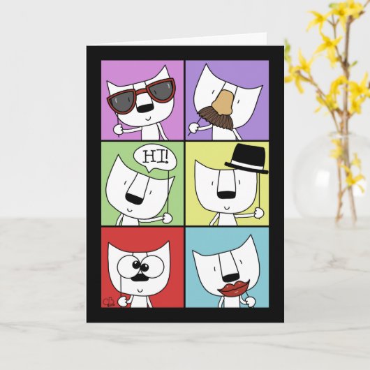 写真プロップス猫 カード (黄色い花)