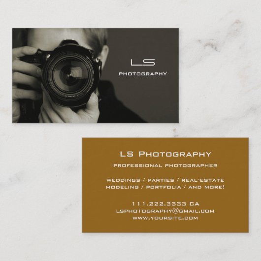 写真プロフェッショナルカスタムの背景の写真 名刺 (正面/裏面)