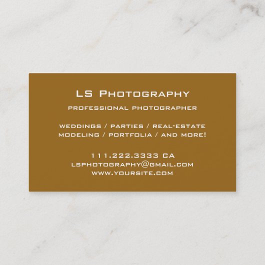 写真プロフェッショナルカスタムの背景の写真 名刺 (裏面)