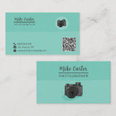 写真プロフェッショナルカメラQRコード 名刺 (正面/裏面)