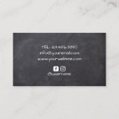 写真プロフェッショナルブルーカメラ黒板 名刺 (裏面)