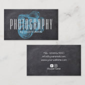 写真プロフェッショナルブルーカメラ黒板 名刺 (正面/裏面)