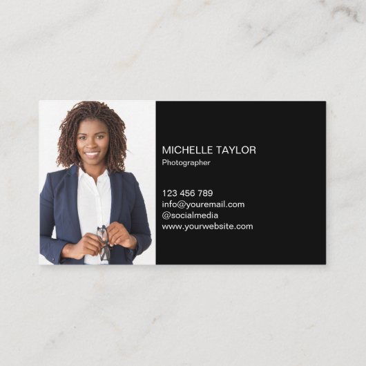 写真プロフェッショナル写真撮影カメラ 名刺 (裏面)