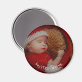 写真ベビーの初めてのクリスマスKeepsake マグネット (正面/裏面)