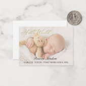 写真ベビーの生まれたばかりのお知らせカードのカスタマイズ ノートカード (正面/裏面インサイチュ)