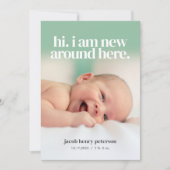 写真ベビーの発表または誕生発表 招待状 (正面)