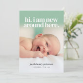 写真ベビーの発表または誕生発表 招待状 (スタンド正面)