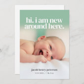 写真ベビーの発表または誕生発表 招待状 (正面/裏面)