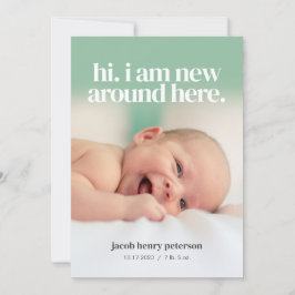 写真ベビーの発表または誕生発表 招待状