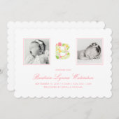 写真ベビーの発表 |フローラアルファベットB サンキューカード (正面/裏面)