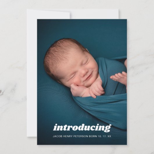 写真ベビーの誕生のお知らせ 招待状 (正面)